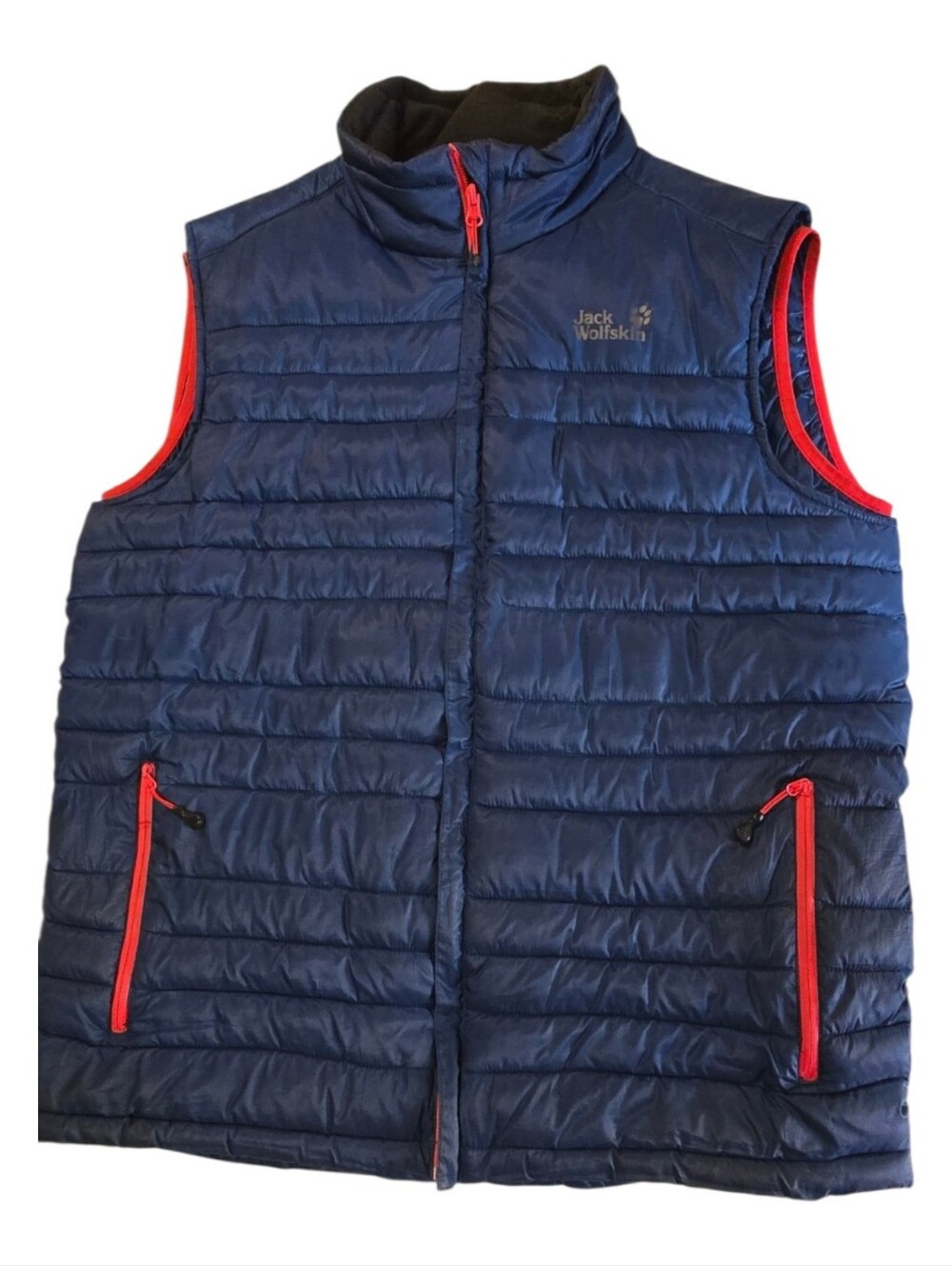Jack Wolfskin Puffer Vest Gilet Blue XL Fiber Cloud